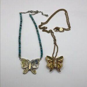 Brighton MARRAKESH OASIS Butterfly Necklace Liz Co Long Chain Locket Pendant